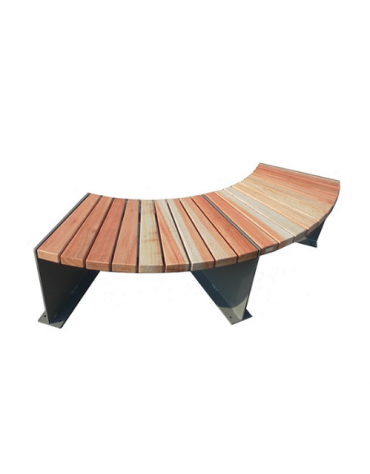 Panchina angolare senza schienale in acciaio e legno pino, finitura acciaio zincato e verniciato - Modulo da 90° o 45°