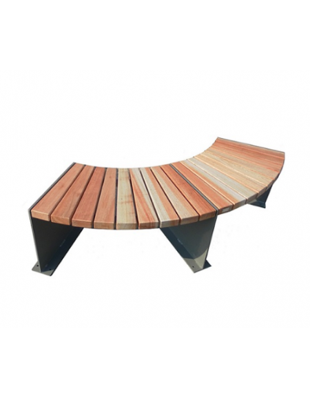 Panchina angolare senza schienale in acciaio e legno pino, finitura acciaio zincato e verniciato - Modulo da 90° o 45°