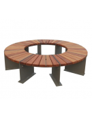 Panchina angolare senza schienale in acciaio e legno pino, finitura acciaio zincato e verniciato - Modulo da 90° o 45°