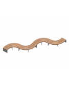 Panchina angolare senza schienale in acciaio e legno pino, finitura acciaio zincato e verniciato - Modulo da 90° o 45°