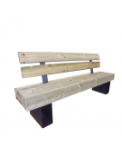 Panchina Porto con schienale con legno di pino, in acciaio zincato e verniciato - cm 200x43,6x87,2h