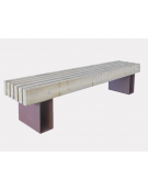 Panchina senza schienale con legno di pino, in acciaio zincato e verniciato - cm 200x40x45h