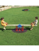 Dondolo bilico in legno su molle per bambini a due posti - Filo pavimento - cm 270x23x65h