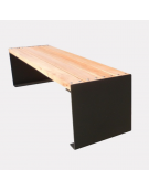 Panchina piana, con seduta in legno di pino e struttura in acciaio zincata e verniciata - cm 180x47x45h