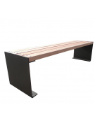 Panchina piana con seduta in legno di pregio e struttura in acciaio zincata e verniciata - cm 180x47x45,8h