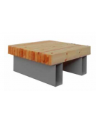 Panchina Porto Large senza schienale con legno di pino, in acciaio zincato e verniciato - cm 100x100x44h