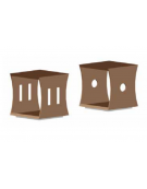 Seduta con struttura in acciaio zincato e verniciato, con seduta ricoperta in legno di pino  - cm 50x50x50h