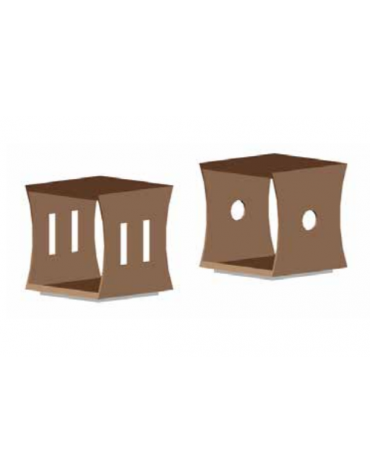 Seduta con struttura in acciaio zincato e verniciato, con seduta ricoperta in legno di pino  - cm 50x50x50h