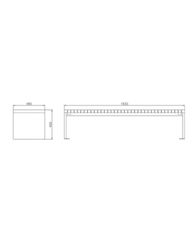 Panchina Porto con schienale, struttura in acciaio zincato e verniciato e doghe in legno di pino nordico - cm 183x48x45h