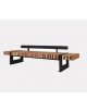 Panchina con schienale e seduta in legno di pino nordico, struttura in acciaio zincata e verniciata - cm 252x60x62,5h
