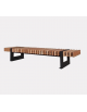 Panchina senza schienale in legno di pino nordico e struttura in acciaio zincata e verniciata - cm 252x60x42h