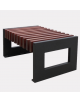 Panchina senza schienale in acciaio zincato e verniciato con legno di pregio - cm 90x60x42h