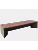 Panchina piana con doghe in legno di pregio con finitura zincata verniciata - cm 230x67,5x47h