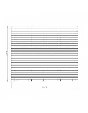 Particolare panchina con schienale in legno di pino Agata, con struttura in acciaio zincato e verniciato - cm 252x77,7x207,1h