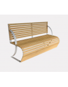 Panchina con schienale in acciaio zincato e verniciato, con legno di pino - cm 175x66x86,4h