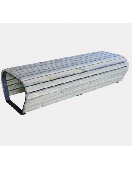 Panchina piana, struttura in acciaio zincato e verniciato con legno di pino - cm 175x70x43h