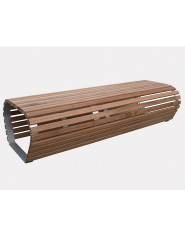 Panchina piana, struttura in acciaio zincato e verniciato con legno di pregio - cm 175x70x43h