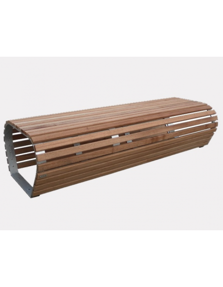 Panchina piana, struttura in acciaio zincato e verniciato con legno di pregio - cm 175x70x43h