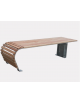 Panchina piana, con legno di pino ed acciaio, dal design elegante, cm 176x50x43h