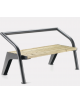Panchina con seduta in legno di pregio e schienale in acciaio zincato e verniciato - cm 187x72x79h