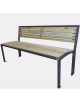 Panchina con schienale, struttura in acciaio zincato verniciato, doghe in legno di pino - cm 156x55,4x81h