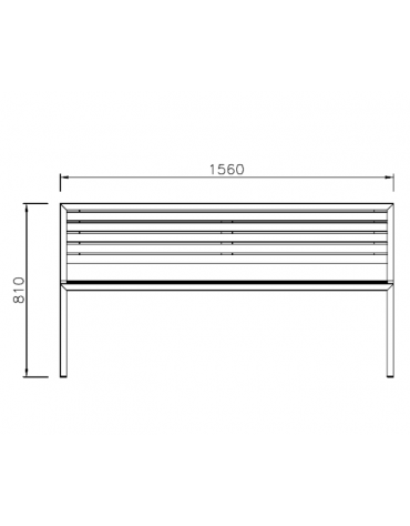 Panchina Carmen con schienale, struttura in acciaio zincato verniciato, doghe in legno di pino - cm 156x55,4x81h