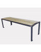 Panchina senza schienale, in acciaio zincato e verniciato, seduta con doghe in legno di pino - cm 156x45,9x45h