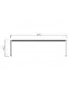 Panchina Carmen senza schienale, in acciaio zincato e verniciato, seduta con doghe in legno di pino - cm 156x45,9x45h