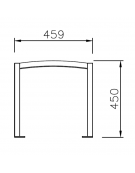 Panchina senza schienale, in acciaio zincato e verniciato, seduta con doghe in legno di pregio - cm 156x45,9x45h