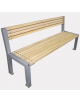 Panchina con schienale in acciaio zincato e verniciato, con legno di pino - cm 180x58x85,4h
