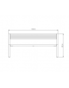 Panchina Bonn con schienale e braccioli, in acciaio zincato e verniciato, con legno di pino - cm 180x58x85,4h