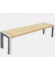 Panchina senza schienale in acciaio e doghe in legno di pino fissate su supporti in piatto - cm 180x45,2x46h