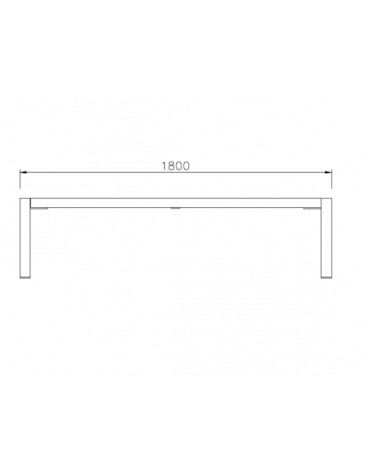 Panchina piana in acciaio e doghe in legno di pino fissate su supporti in piatto - cm 180x45,2x46h