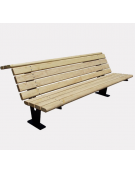 Panchina con schienale in acciaio e legno di pino - cm 200x95,5x80,6h
