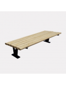 Panchina Florent senza schienale in acciaio e legno - cm 200x64x45h