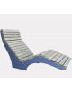 Panchina Chaise longue con struttura in acciaio e doghe in legno di pino - cm 160x60x95,5h