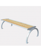 Panchina senza schienale, seduta con doghe in legno, struttura in acciaio zincato e verniciato - cm 169,6x48,5x45,9h