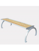 Panchina senza schienale, seduta con doghe in legno, struttura in acciaio zincato e verniciato - cm 167,5x48,5x46h