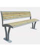 Panchina con schienale in acciaio zincato e verniciato, doghe in legno di pino - cm 165x57x84,8h