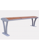 Panchina senza schienale in acciaio zincato e verniciato, doghe in legno di pino - cm 165x44,5x50h