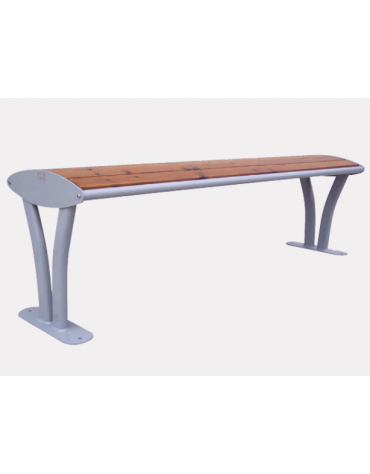 Panchina senza schienale in acciaio zincato e verniciato, doghe in legno di pino - cm 165x44,5x50h
