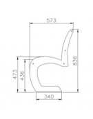 Panchina in acciaio e legno con schienale, con doghe di legno in pino nordico - cm 189,6x57,3x83,6h