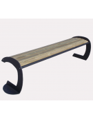 Panchina Aurora senza schienale, in acciaio zincato e verniciato con seduta in legno di pino nordico - cm 165,2x51,2x47,3h