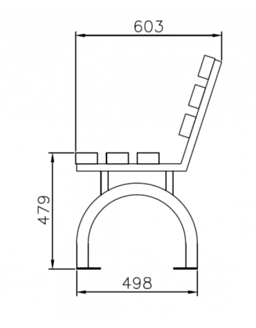 Panchina Riviera con schienale, in acciaio zincato e verniciato, seduta e schienale con doghe in legno di pino - cm 200x60,3x88h