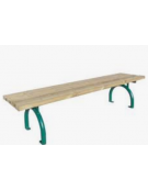 Panchina senza schienale, in acciaio zincato e verniciato, seduta con doghe in legno di pino - cm 200x49,8x47,9h