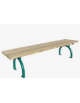 Panchina senza schienale, in acciaio zincato e verniciato, seduta con doghe in legno di pino - cm 200x49,8x47,9h