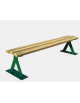 Panchina senza schienale, in acciaio zincato e verniciato, con doghe in legno di pino - cm 200x40,2x45h
