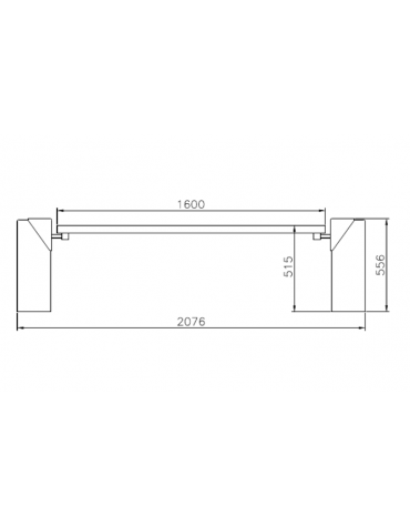 Panchina Cipro senza schienale, doghe in legno di pino, struttura in acciaio zincato verniciato e cemento-cm 207,6x61,2x55,6h