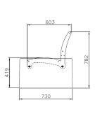 Panchina Tauri C con schienale, doghe in legno di pino, struttura in acciaio zincato e verniciato e cemento - cm 198,8x73x78,2h