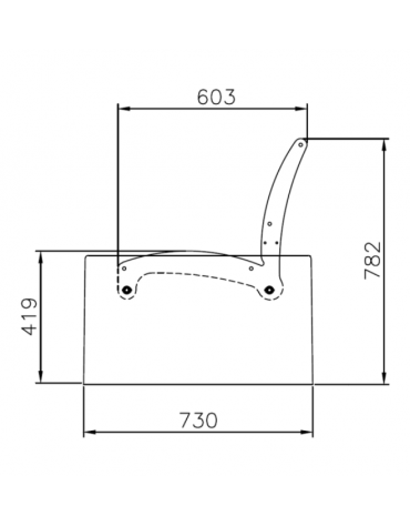 Panchina Tauri C con schienale, doghe in legno di pino, struttura in acciaio zincato e verniciato e cemento - cm 198,8x73x78,2h